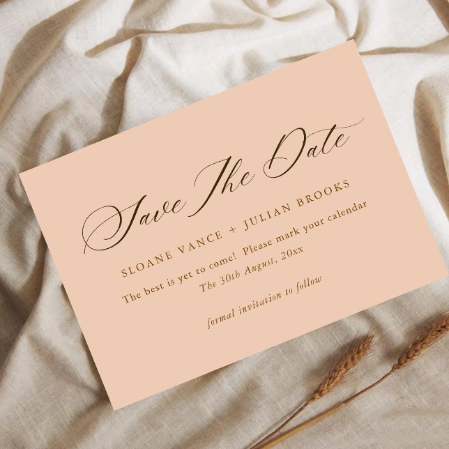 Tarjeta de aviso de fecha de Modern Peach Typograp (Subido por el creador)