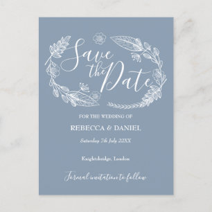 Tarjeta de aviso de fecha de rustic country floral