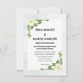 Tarjeta de aviso de fecha de rustic florals y mini