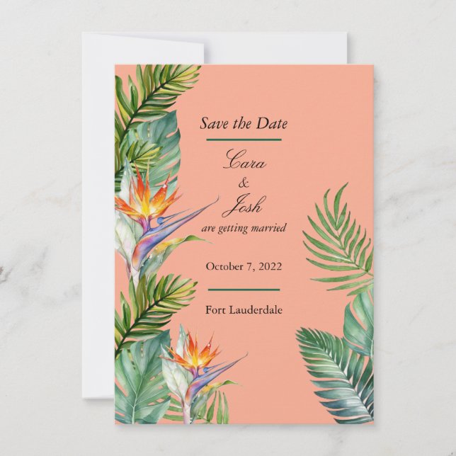 Tarjeta de aviso de fecha de salvación tropical (Anverso)