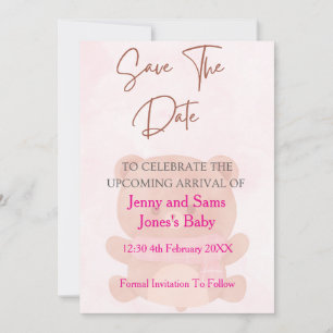 Tarjeta de aviso de fecha para baby shower de Osit