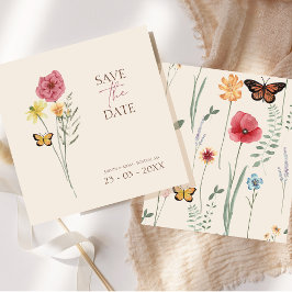 Tarjeta de aviso de fecha rosa amarillo flor silve