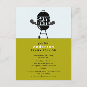 Tarjeta de aviso de fiesta con parrilla para barba