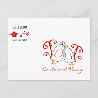 Tarjeta de aviso de Loros y Flores de Cerezo