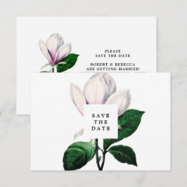 tarjeta de aviso de magnolia floral vintage