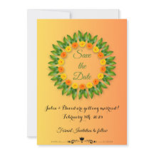 Tarjeta de aviso de Saffron Yellow con Marigold Sa