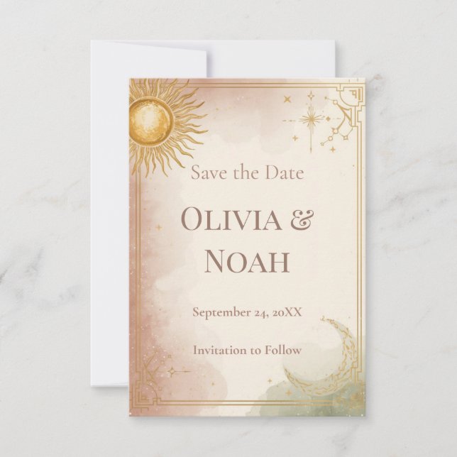 Tarjeta de aviso de salvación celestial Rosa Nubes (Anverso)