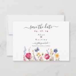 Tarjeta de aviso de salvación de flores silvestres