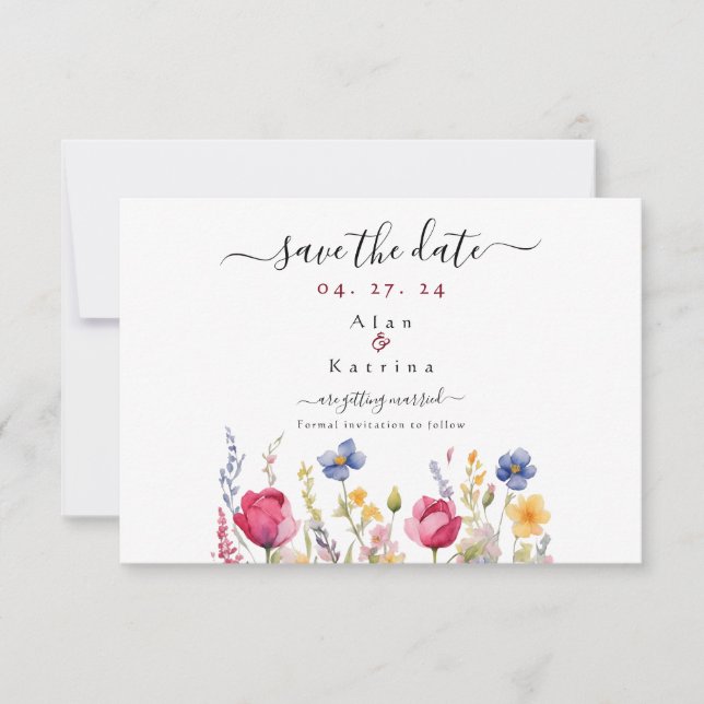 Tarjeta de aviso de salvación de flores silvestres (Anverso)