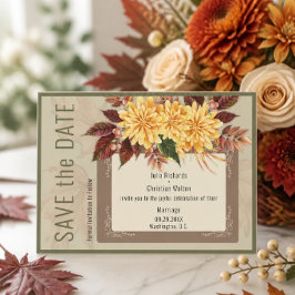 Tarjeta de aviso de suite botánico de otoño para b