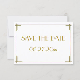 Tarjeta de aviso de Tiny Gatsby Gold Art Deco