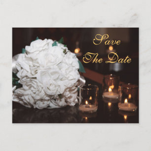 Tarjeta de aviso de White Roses & Candlelight