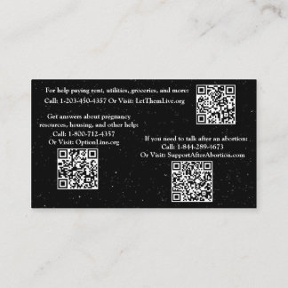 Tarjeta de ayuda para el embarazo y después del ab