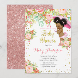 Tarjeta de Baby Shower African American Princess