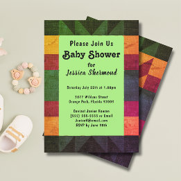 Tarjeta de Baby Shower Aztec Tribal Resumen Retro 