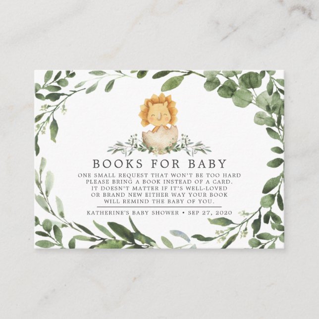 Tarjeta de Baby Shower Baby Dinosaur para Bebés (Anverso)
