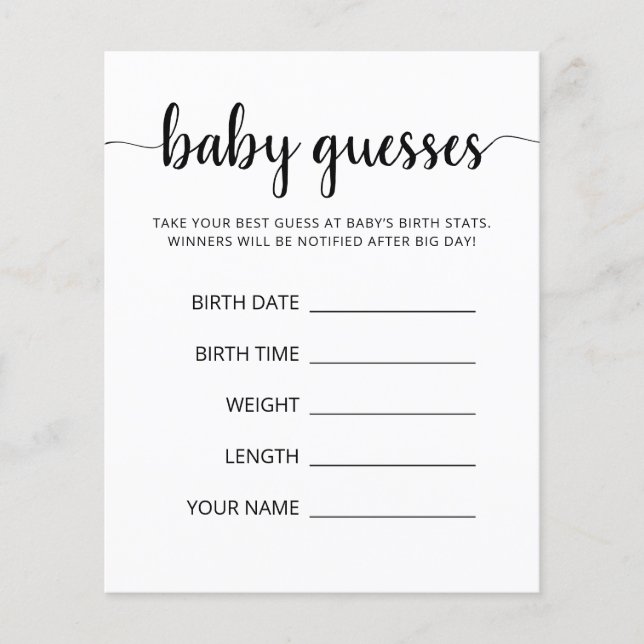Tarjeta de Baby Shower Baby Predication (Anverso)