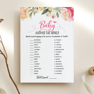 Tarjeta de Baby Shower Bebé por el Mundo con Respu