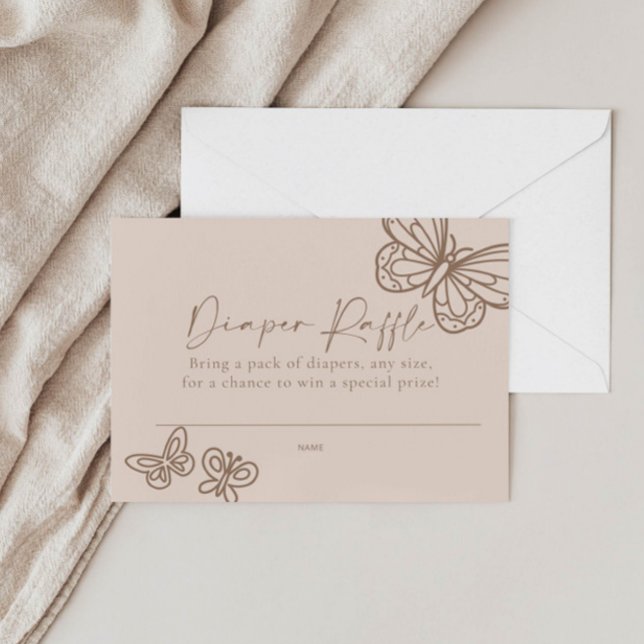 Tarjeta de Baby Shower Beige Diaper Raffle (Subido por el creador)