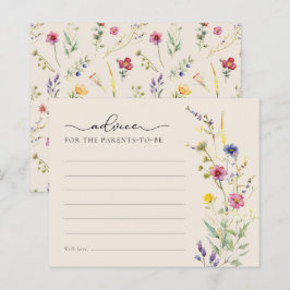Tarjeta de Baby Shower Beige Wildflower Floral