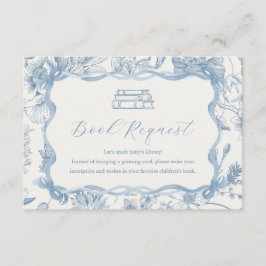 Tarjeta de Baby Shower Blue Toile Teddy Bear