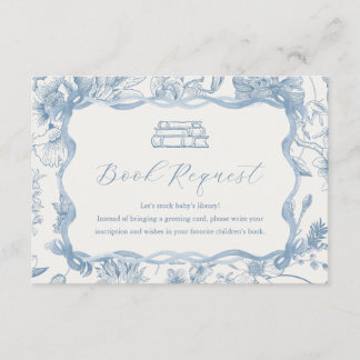 Tarjeta de Baby Shower Blue Toile Teddy Bear