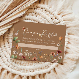 Tarjeta de Baby Shower Boho Diaper Raffle
