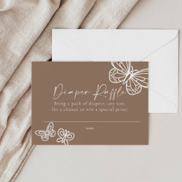 Tarjeta de Baby Shower Boho Diaper Raffle