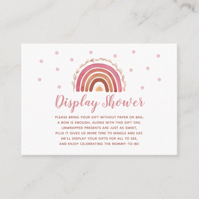 Tarjeta de Baby Shower Boho Rainbow Display Shower (Anverso)