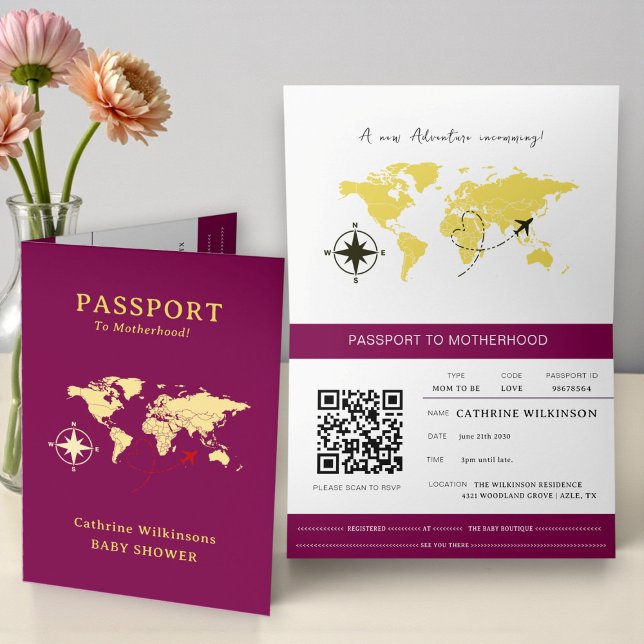 Tarjeta de Baby Shower con tema de viaje del explo (Subido por el creador)