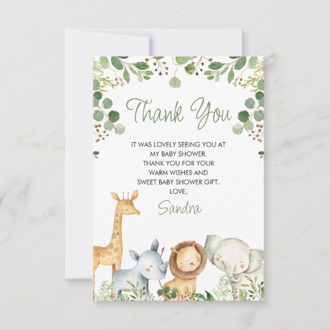 Tarjeta de Baby Shower Cute Eucalyptus Foliage (Anverso)