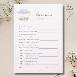 Tarjeta de Baby Shower de Abril de Primavera ¿Quié