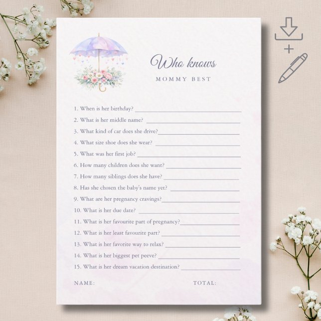 Tarjeta de Baby Shower de Abril de Primavera ¿Quié (Subido por el creador)