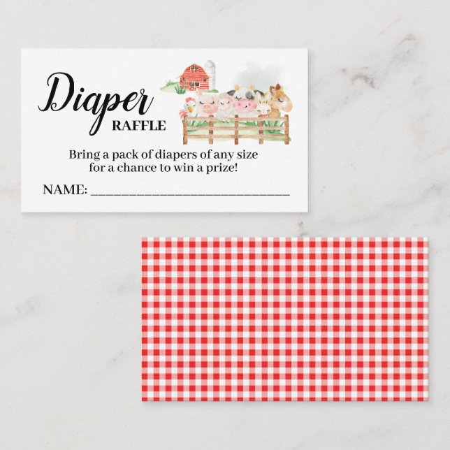 Tarjeta de Baby Shower de boletos de la granja de  (Anverso / Reverso)