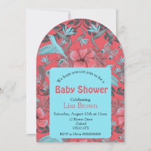 Tarjeta de baby shower de colibrí