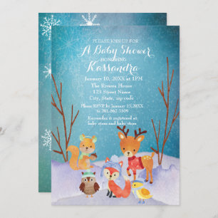 Tarjeta de Baby Shower de los animales del