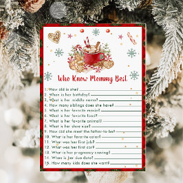Tarjeta de Baby Shower de Navidad ¿Quién Conoce Me