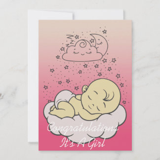 Tarjeta de baby shower de niña
