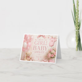 Tarjeta de baby shower de niña