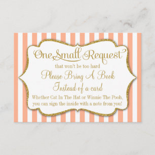 Tarjeta de Baby Shower de oro Peach