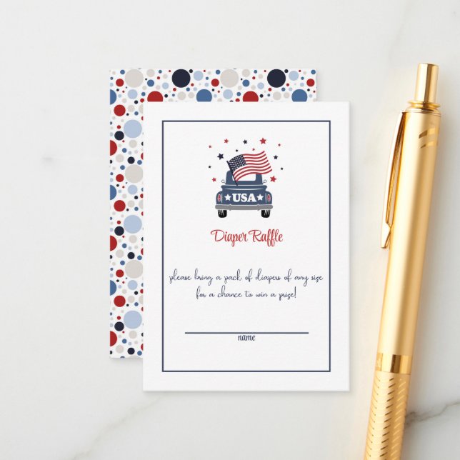 Tarjeta de Baby Shower de pañales para pañales pat (Anverso/Reverso In Situ)