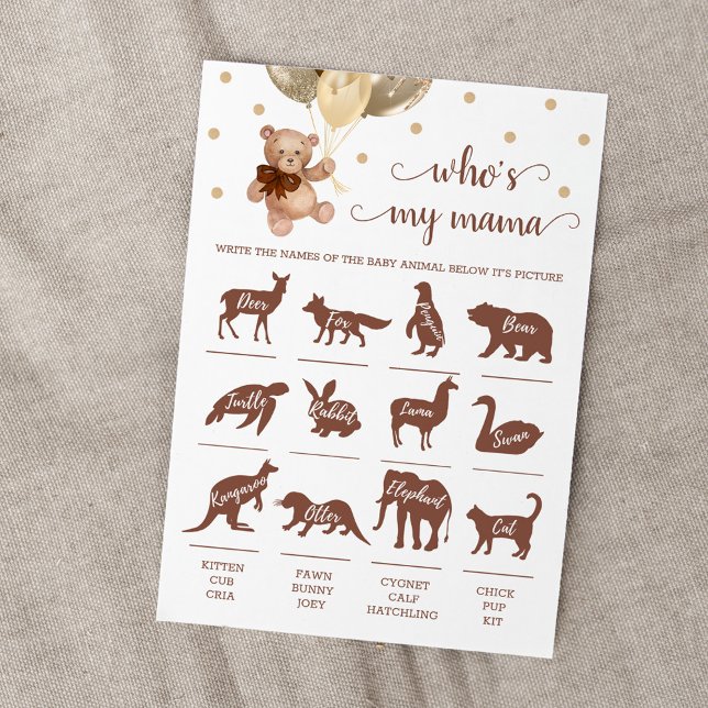 Tarjeta de Baby Shower del Osito de Peluche Quién  (Subido por el creador)