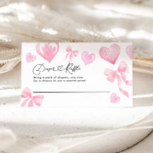 Tarjeta de Baby Shower Diaper Raffle Valentines