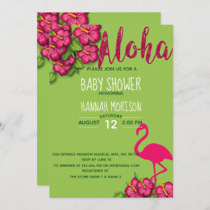 Tarjeta de Baby Shower Floral Tropical Aloha Baby