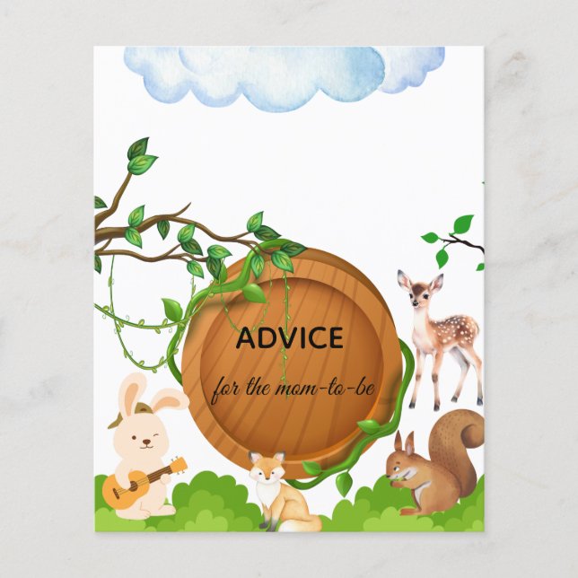 Tarjeta de Baby Shower Forest Animals para Mamá