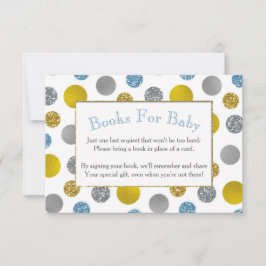 Tarjeta de Baby Shower Gold Silver Blue Dots