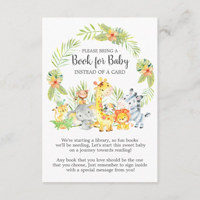 Tarjeta de Baby Shower "Jungle Animals" para bebés (Anverso)