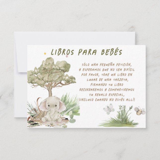 Tarjeta de Baby Shower Libros para Bebés (Anverso)