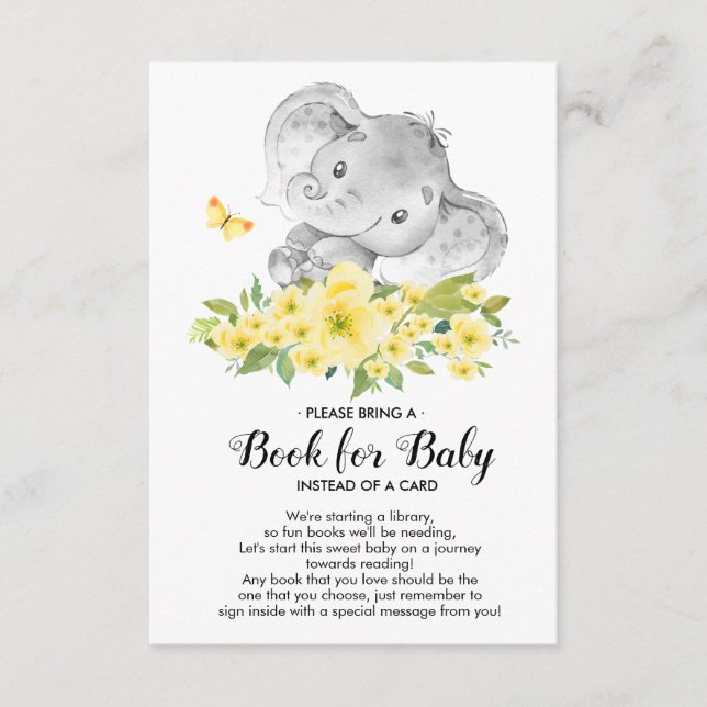 Tarjeta de Baby Shower Neutral Elephant para Bebé (Anverso)