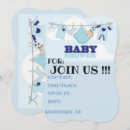 tarjeta de baby shower  NIÑO AZUL
